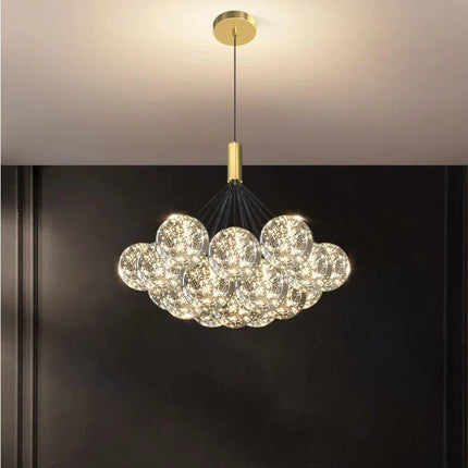 Lustre boule en verre à bulles pour éclairage romantique moderne — LZ4X9J