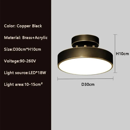 Plafonnier LED rond en cuivre pour vestiaire — LZ4P9XQ