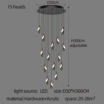Suspension luminaire en anneau ovale design — LZ4P9XQ