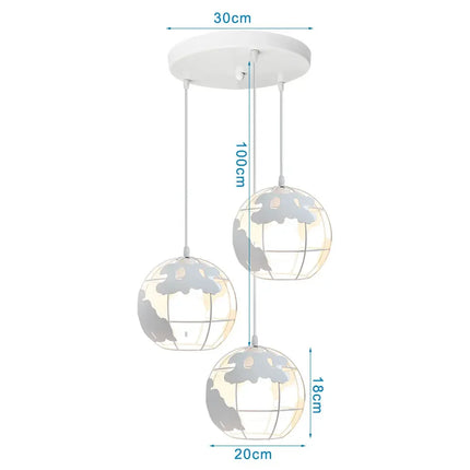 Suspension métal avec abat-jour globe style industriel moderne — LZ4X9T