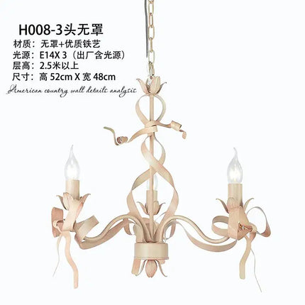 Lustre suspension ruban rose pour chambre d’enfant élégante — LZ4X9T2