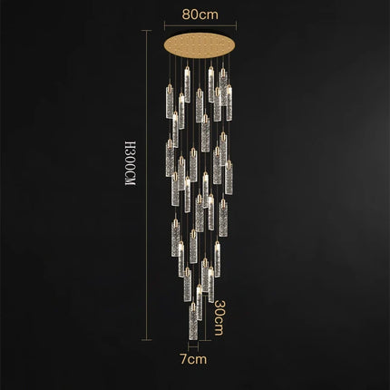 Lustre design Nordique à suspensions dorées tombantes