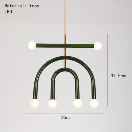 Lustre suspension réglable en fil métallique arc-en-ciel art déco — LZ4P9XQ