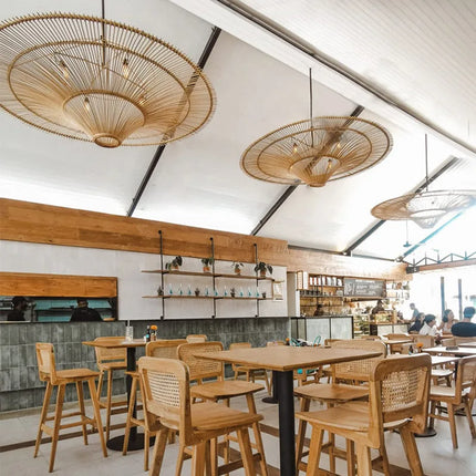 Lustre suspension en rotin au design parapluie nordique — LZ4P9XQ