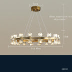 Diamètre 100 60 cm / Cadre doré / Lumière chaude