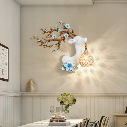 Applique murale moderne en résine motif cerf style chinois — LZ4P9XQ