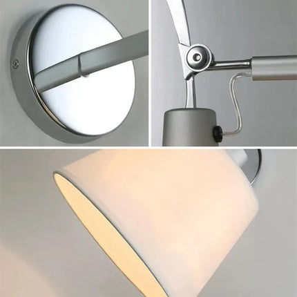 Applique murale nordique en tissu argenté avec support inox — LZ4X9J2