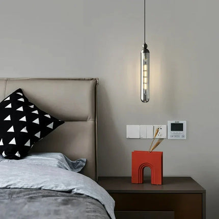 Lustre suspension nordique en verre transparent avec cordon réglable — LZ4X9P7