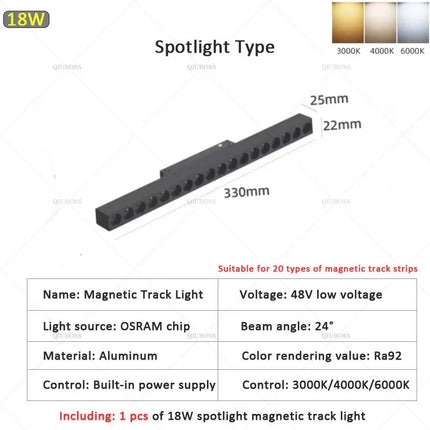 Spot magnétique moderne intégré pour rails d’éclairage — LZ4P9XQ