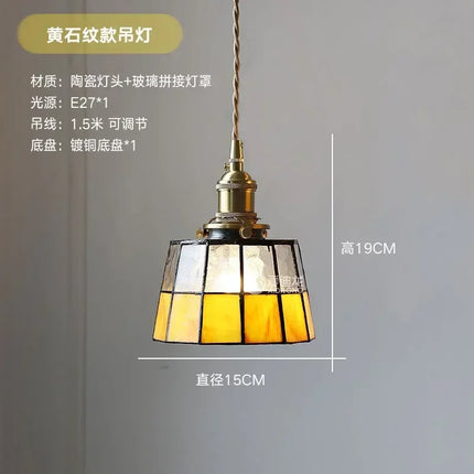 Lustre suspension en verre fait main style Tiffany pour intérieur — LZ4X9P