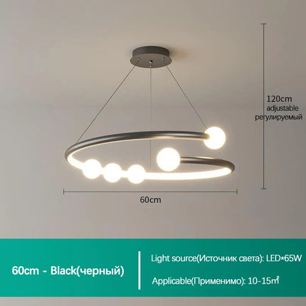 Lustre suspension en verre au design minimaliste pour éclairage moderne — LZ4X9T
