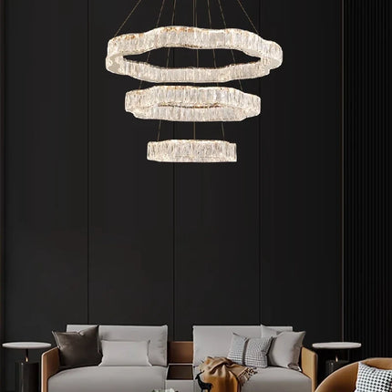 Lustre moderne en cristal avec éclairage LED élégant — LZ4P9XJ