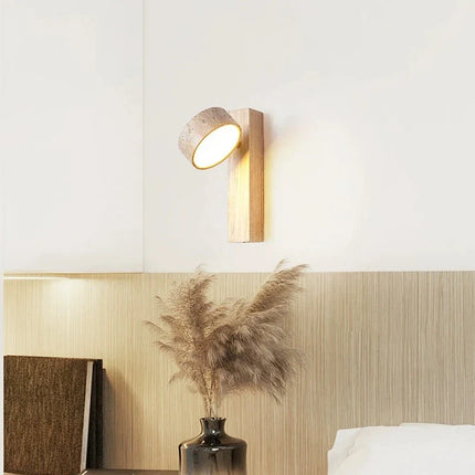Applique murale en bois de noyer avec LED et interrupteur rotatif — LZ4D9X