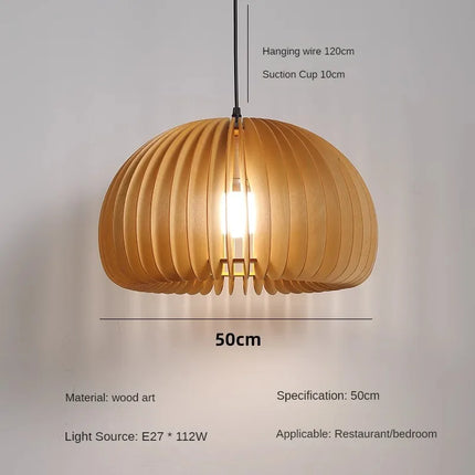 Lustre en bois style japonais rétro pour décoration créative — LZ4X9T