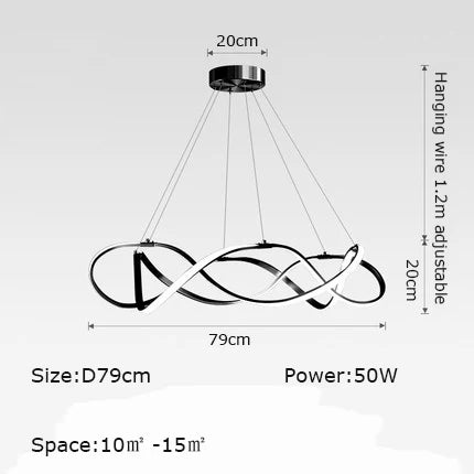 Lustre suspension LED au style moderne nord-européen — LZ4X9T2