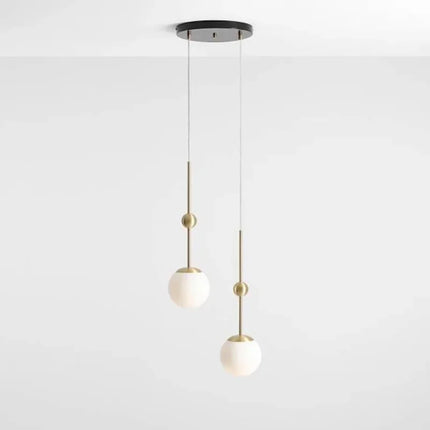 Lustre design moderne en verre doré à trois têtes — LZ4X9M