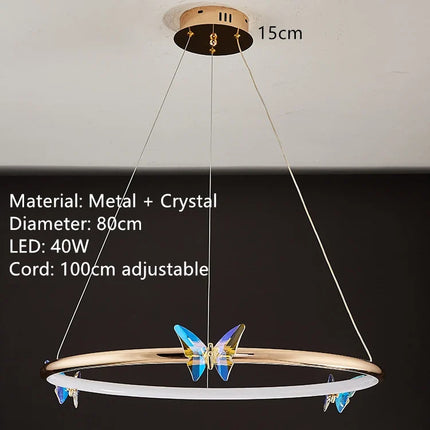 Applique murale LED papillon en cristal au design moderne — LZ4XJ7