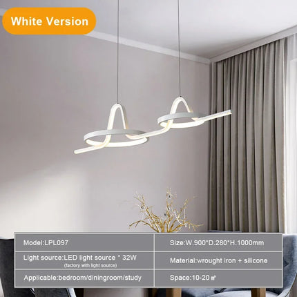 Suspension LED style nordique pour restaurant et bureau — LZ4X9T