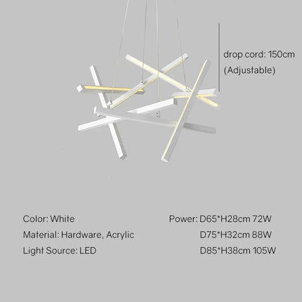 Suspension LED créative en métal style nordique branche — LZ4P9XQ