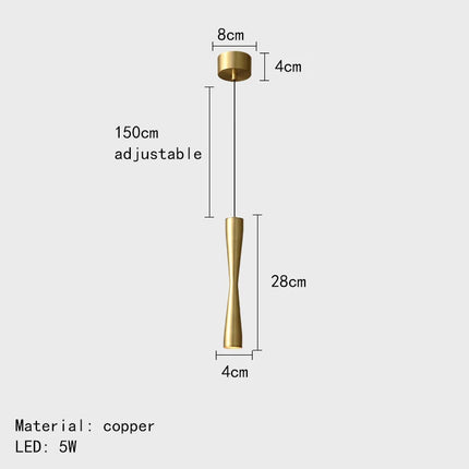 Suspension LED design moderne avec cordon cuivre réglable et 3 positions — LZ4X7D