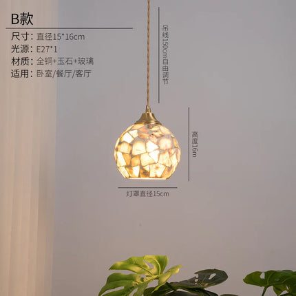 lustre en verre coquillage pour un décor bohème nordique