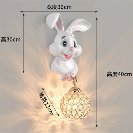 Applique murale lapin en résine au style pastoral pour décoration intérieure — LZ4G7XQ