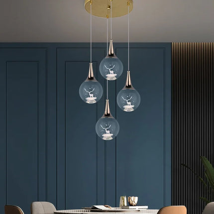 Lustre moderne en cristal décor animaux pour intérieur — LZ4X9M