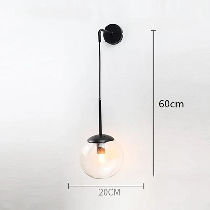 Applique murale rétro en verre au design nordique lumineux — LZ4X9T2