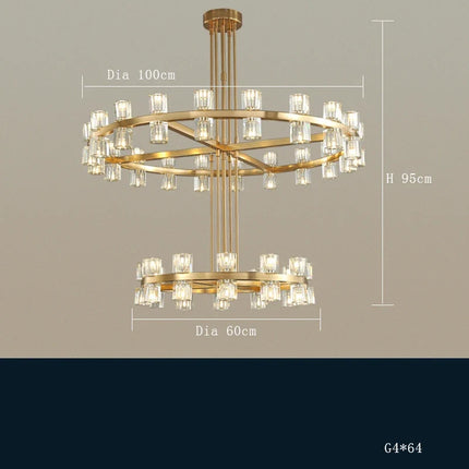 Lustre en laiton et cristal pour décoration haut de gamme — LZ3V9Q7J