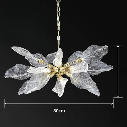 Lustre moderne en métal avec feuilles décoratives élégantes — LZ4X9P