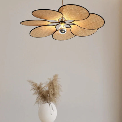 Lustre LED tissé en paille de fleur japonaise pour intérieur — LZ4X9JQ