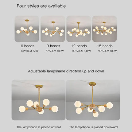 Lustre LED en bois style nordique pour décoration intérieure moderne — LZ4XJ9