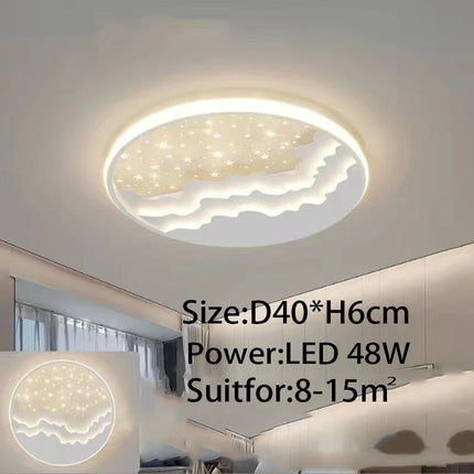 Plafonnier LED intelligent design ciel étoilé pour salon et salle à manger — LZ4P9XJ2