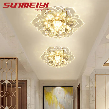 Plafonnier LED en cristal de luxe pour balcon décoratif — LZ4X9P2