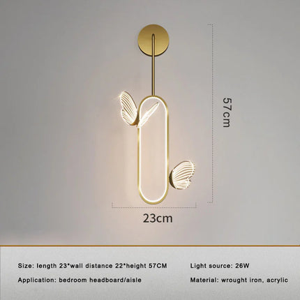 Applique murale LED papillon style nordique pour décoration intérieure — LZ4M7Q9