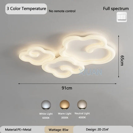 Lustre suspension scandinave nuage blanc avec télécommande LED optionnelle — LZ4X9P