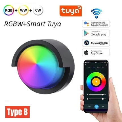 Applique murale extérieure LED cube RGB 10W WiFi Tuya dimmable étanche Alexa Google — LZ4M7Q2