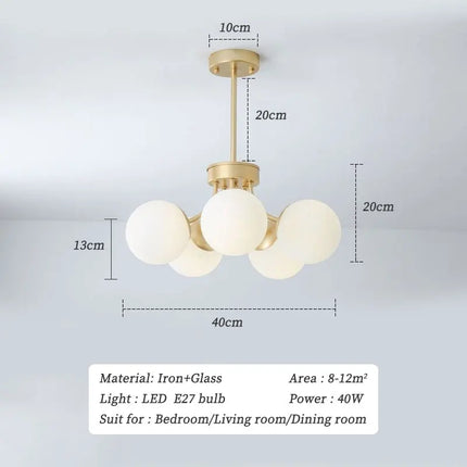 Lustre suspension LED style nordique pour intérieur — LZ4X9Q2