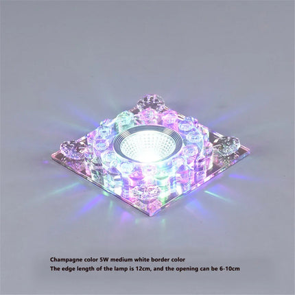 Plafonnier LED carré en cristal RGB pour décoration intérieure — LZ4X9T