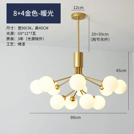 Lustre en verre design haricot magique pour éclairage romantique — LZ4F7X9