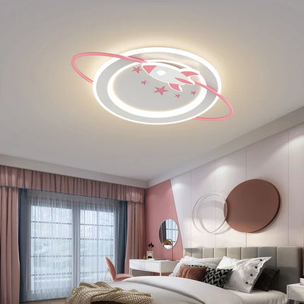 Plafonnier LED suspendu design minimaliste planète avec protection yeux enfant — LZ4X9P2
