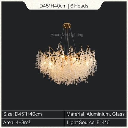 Lustre en cristal doré style européen pour décoration intérieure élégante — LZ4M9Q2