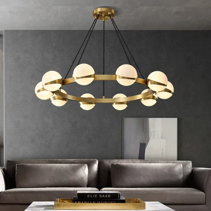 Lustre nordique en cuivre avec anneau décoratif — LZ4X9T1