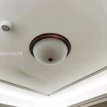 Plafonnier rond LED or, noir et bronze avec verre dépoli pour salon et cuisine — LZ4X9T