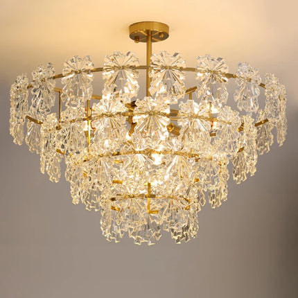 Lustre suspension moderne en cristal orné de fleurs — LZ4X9T
