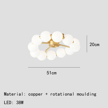 Lustre LED avec anneau en cuivre et globe acrylique — LZ4X9T2