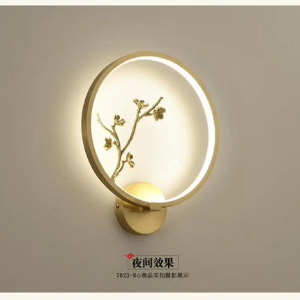 Applique murale LED en cuivre style traditionnel chinois pour intérieur — LZ4X9P2