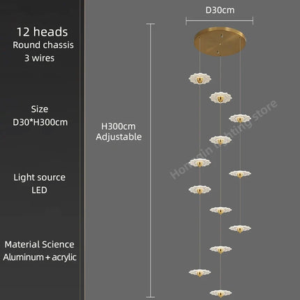 Lustre LED pour éclairage intérieur décoratif moderne — LZ4X9T