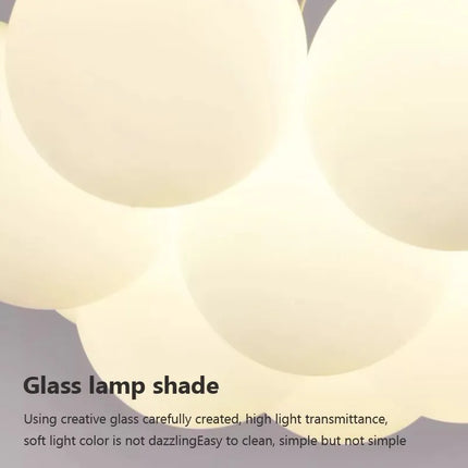 Lustre suspension moderne à boules blanches LED pour salon et salle à manger — LZ4X9Q