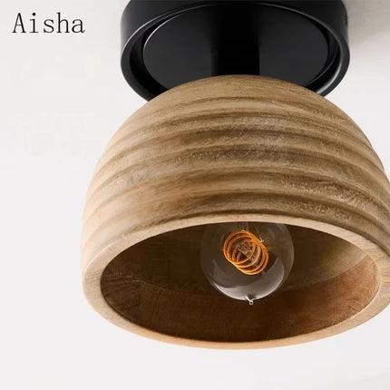 Plafonnier rétro en bois style américain pour intérieur — LZ4X9JQ